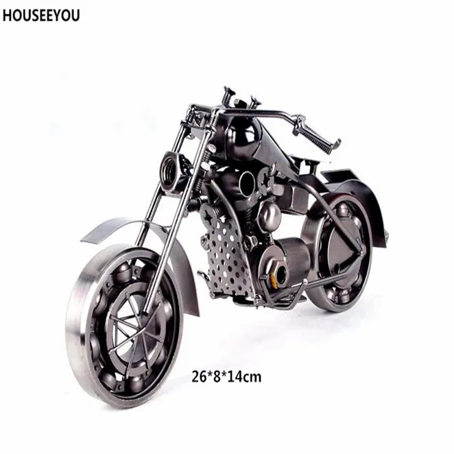 Фигурки миниатюры украшения винтажная Тяжелая железная модель мотоцикла крутые