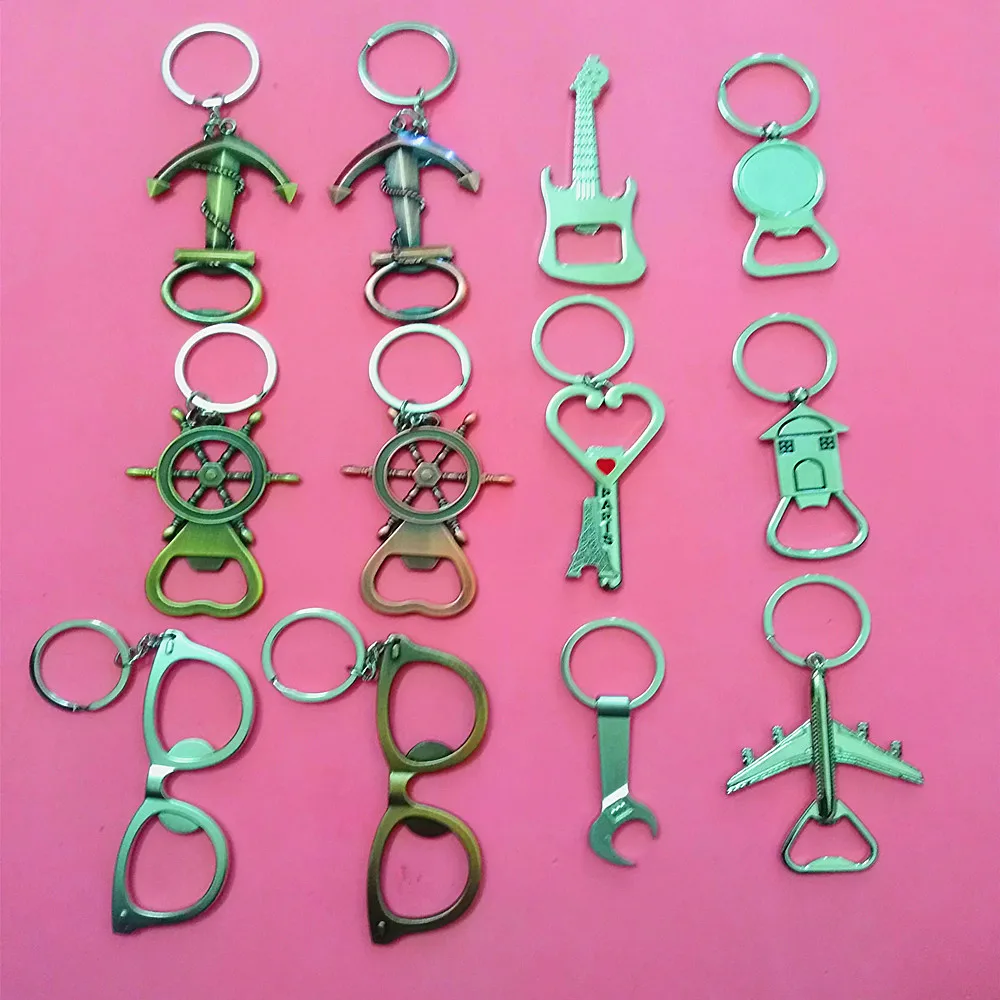 Брелок для ключей в форме сердца якоря руля дома самолета очков гаечного ключа