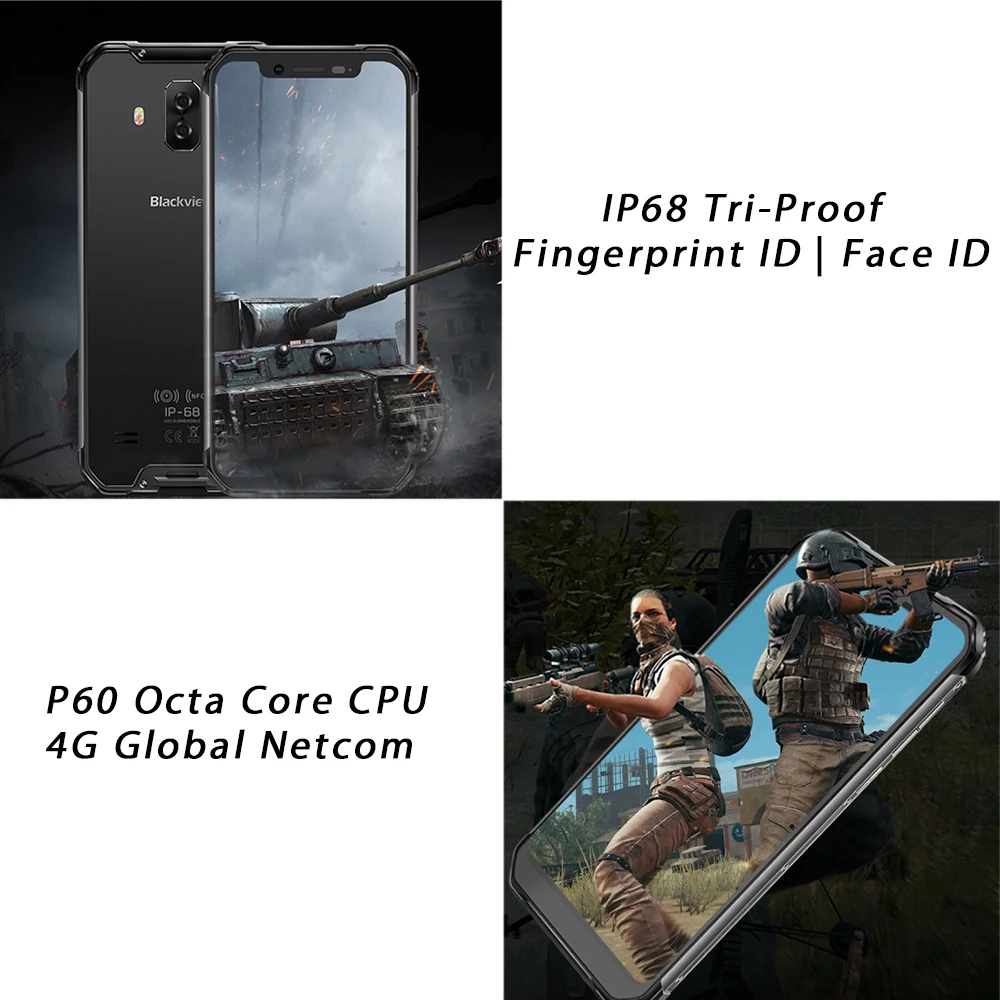 Смартфон BLACKVIEW BV9600 Pro IP68 6 ГБ + 128 Гб 16MP Face ID 21 дюйма FHD Беспроводная зарядка NFC 4G Android 8