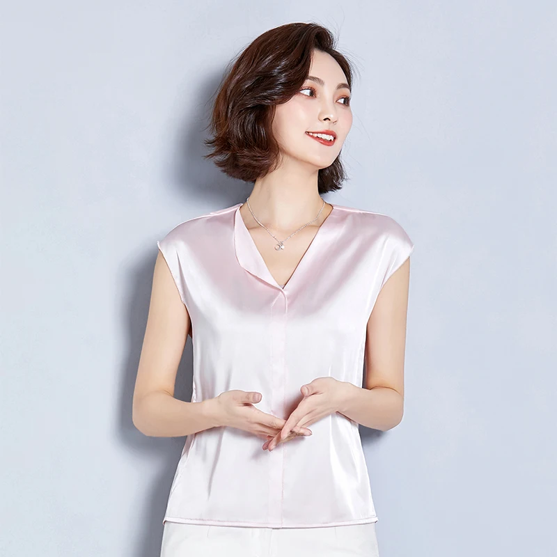 Womens tops and blouses Summer Tops V-neck Casual Imitation silk Shirts Blouse Women Office Shirt Blusas Femininas | Женская одежда