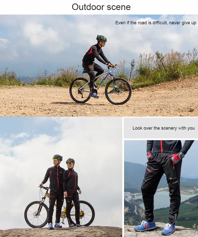 MTB Брюки Велоспорт Для мужчин Для женщин брюки зимние длинные велосипед брюки из флиса спортивные кроссовки ветрозащитный отражают Открытый Брюки