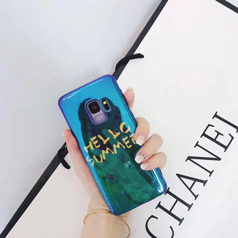 Ретро Здравствуйте лето темно-зеленые фотообои для Sam S9 S9edge S8 S8edge S7edge Note8 мягкая