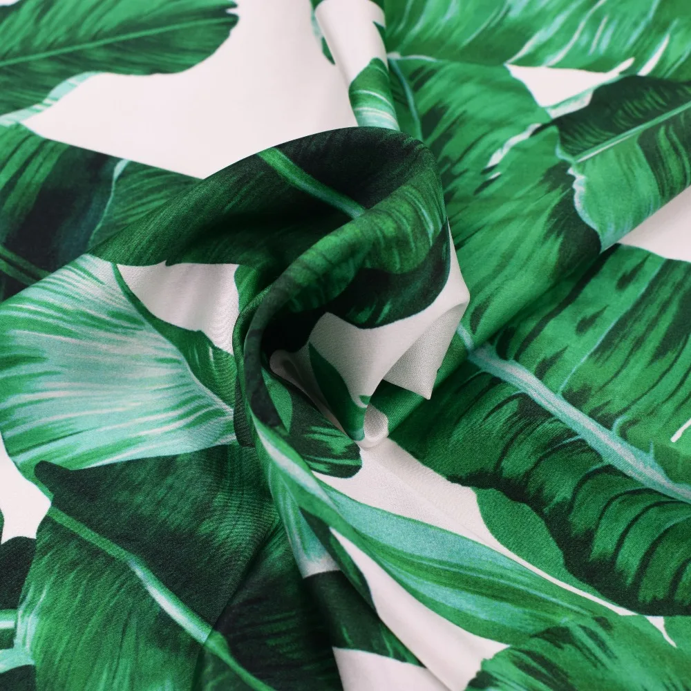 Горячая Распродажа банановых листьев стрейч атласа плюшевые природных шелковая