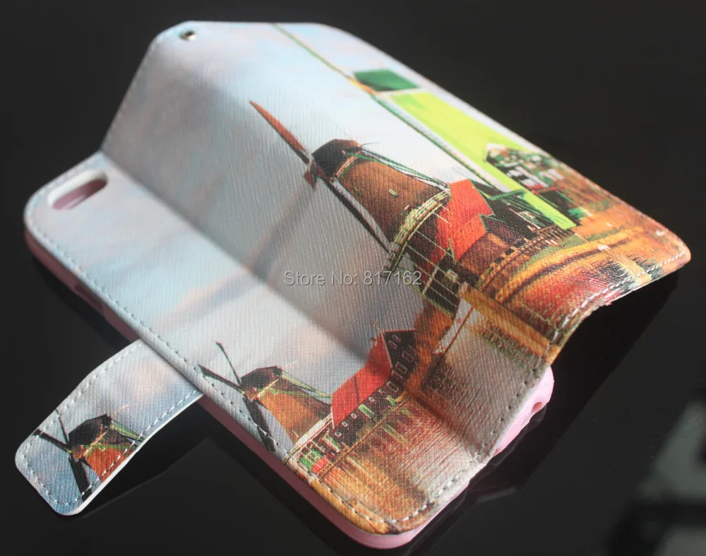 Чехол ветряная мельница U печать полиуретан кожа перевёрнутый бумажник стойка