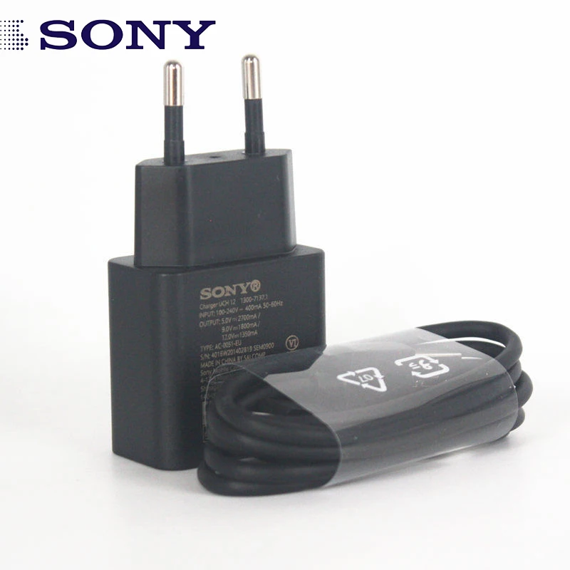 Оригинальное зарядное устройство Sony UCH12 QC3.0 с кабелем типа C для Xperia XZ X Compact XA XZP XZS XC