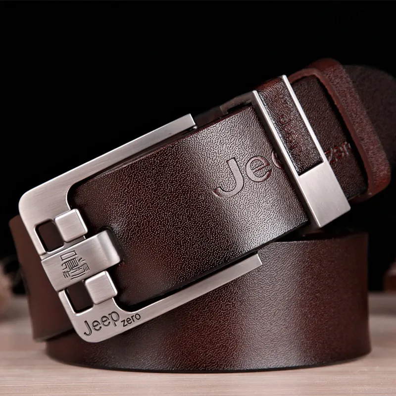 Jeepzero Brown Мужские ремни из натуральной коровьей кожи, деловой дизайнерский ремень для мужчин, винтажный роскошный Качественный ремень из натуральной кожи, мужские пряжки для брюк - Цвет: Jeepzero Brown