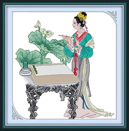 Jia Xichun 8 NKF Набор для вышивания крестиком 12 Дев, 11CT, 14CT, набор для рукоделия, Китайская вышивка крестиком, картина для домашнего декора - Цвет: Jia Xichun 8