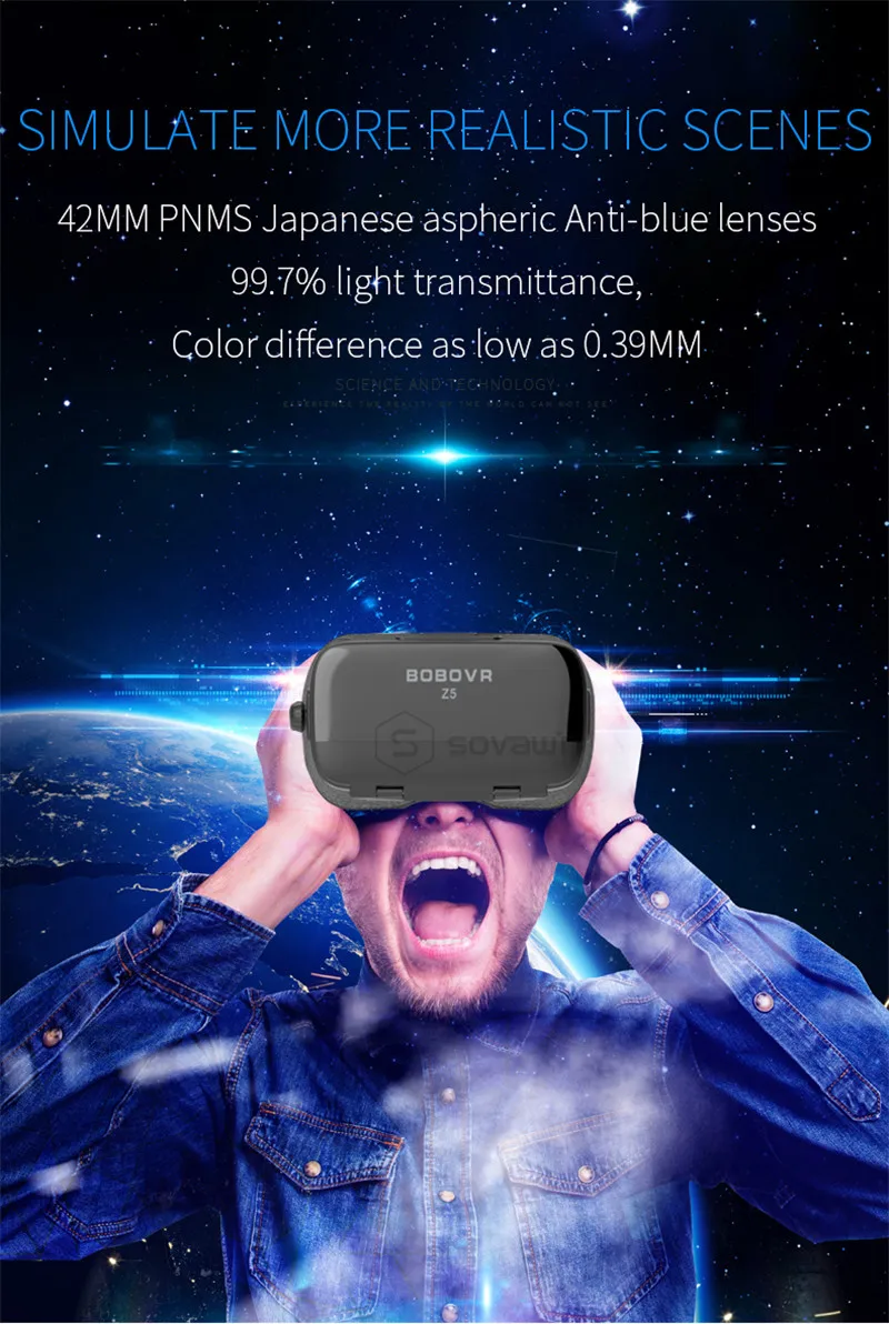 Bobovr Z5 3D VR Очки виртуальной реальности очки погружения Android 120 FOV Google Cardboard шлем для 4-6,2 'смартфон