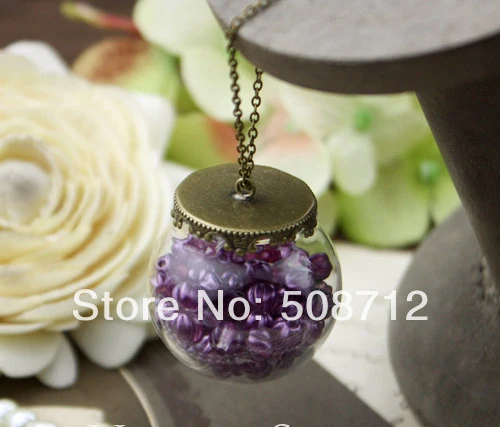20sets 30mm (opening 20mm) Large Clear Glass Globe Bottle with Antique Bronzed Brass Crown Cover Link Chain | Украшения и