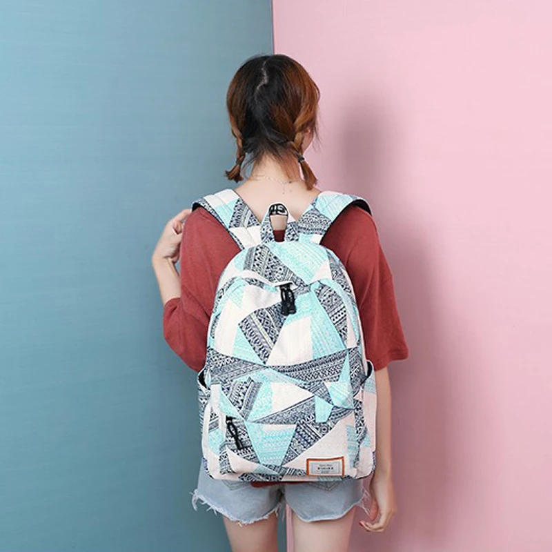 Женский рюкзак модный с принтом в стиле преппи для девочек подростков