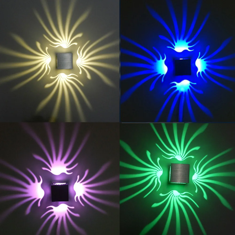 Светодиодный настенный светильник morden 3 Вт RGB AC85 265V поверхностного монтажа