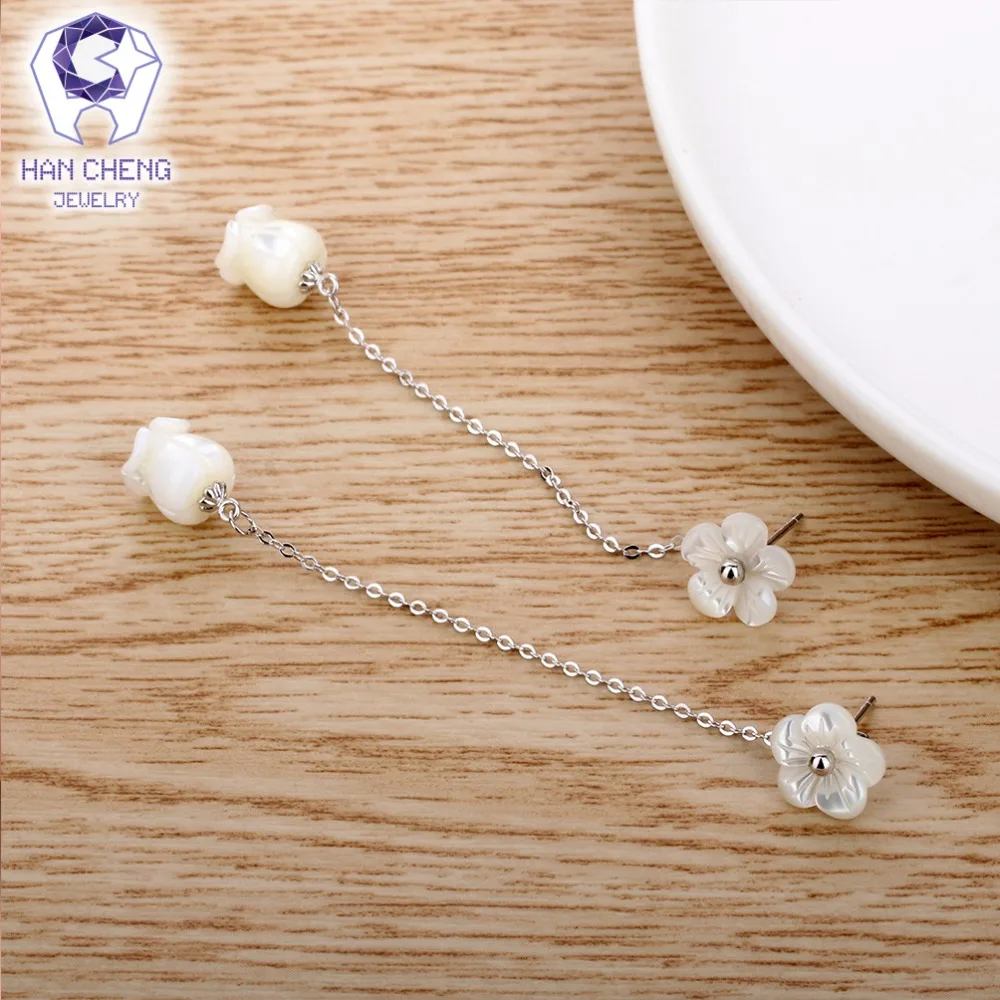 Новые Модные подвесные висячие серьги HanCheng в виде ракушек длинные цветов для