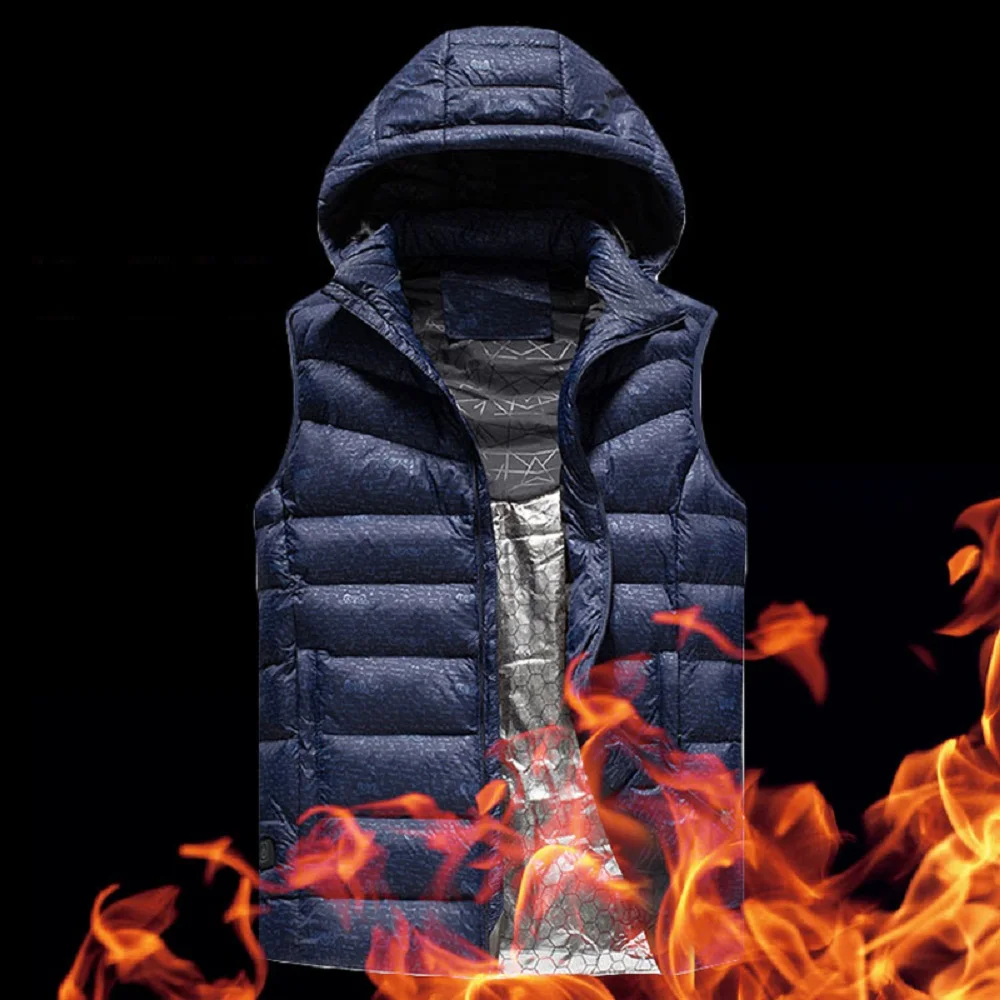 Зимняя куртка без рукавов с электрическим подогревом жилет Регулируемый USB