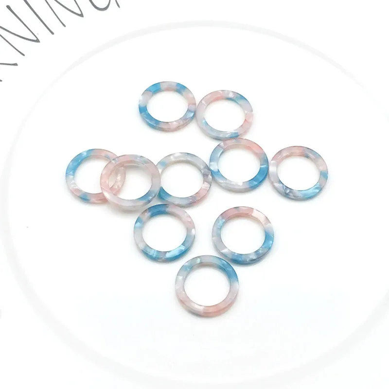 blue 10pcs 10 шт./лот Европейский Стиль Круглый Круг уксусная кислотная тарелка Подвески 20 мм Красочные Висячие Серьги Разъем Подвеска «сделай сам» Изготовление ювелирных изделий - Окраска металла: blue 10pcs