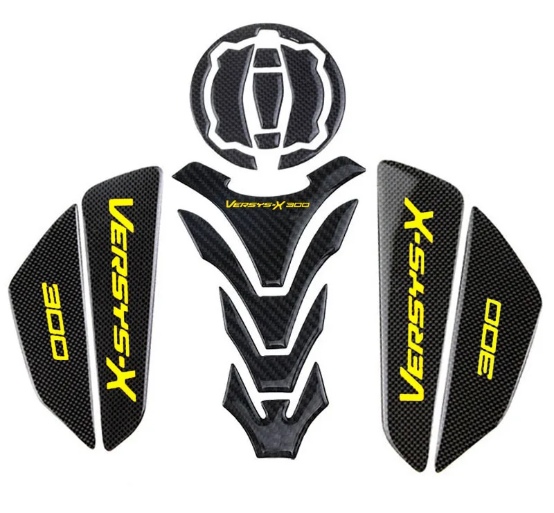 

Fiber texture Motorcycle Fuel Tank Pad Cap Decals Gas Cap Sticker For Kawasaki Versys X300 VersysX300