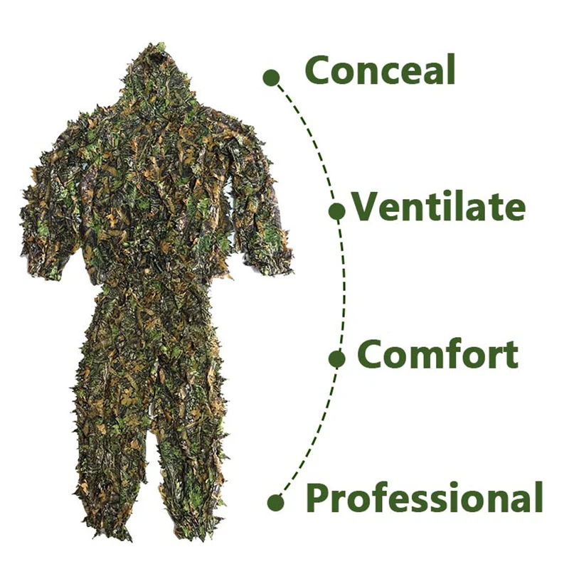 Камуфляжный Тактический Костюм для наблюдения за птицами в стиле милитари с 3d
