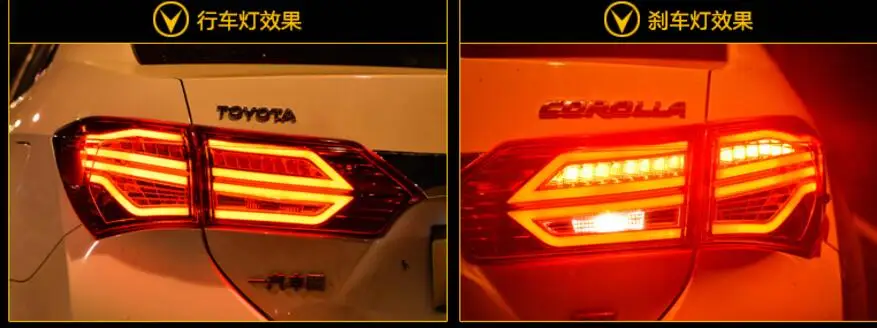 Один комплект автомобильный бампер задний фонарь для Corolla 2014 2015 2016 год