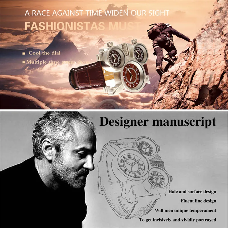 TTLIFE Неправильной Формы мужская Аналоговый Кварцевые Часы Кожаный Ремешок Моды