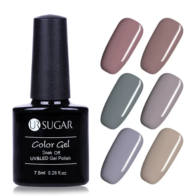 Gray Colors Ur Sugar 6 шт. набор УФ-гель-лаков 7,5 мл чистый УФ-цвет светодиодный Гель-лак для ногтей яркие красные цвета впитывающий Гель-лак для рисования - Цвет: Gray Colors