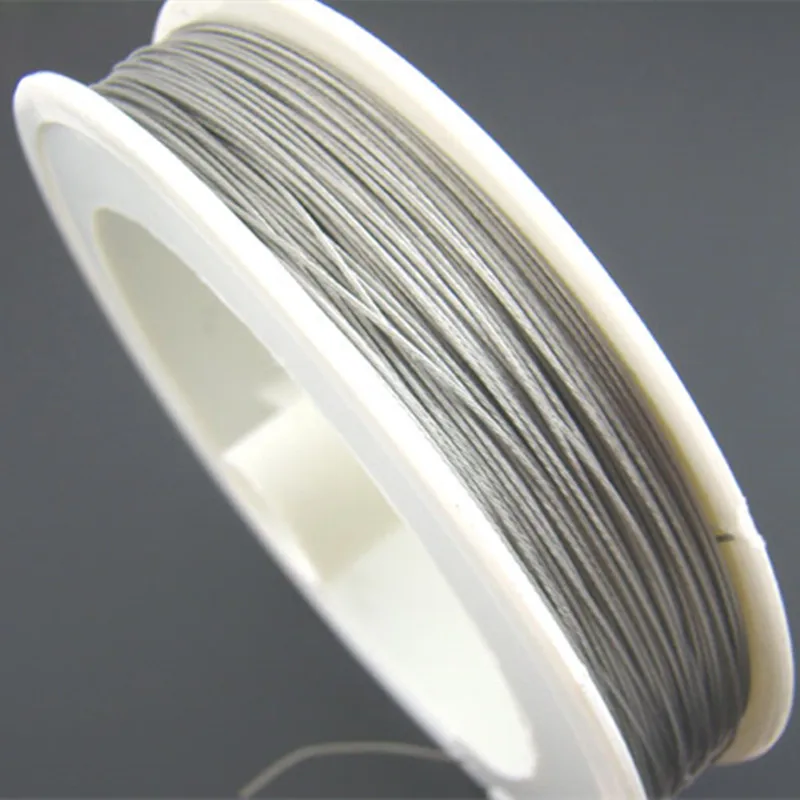 

1 Roll Steel Wire Beading Silver Tone Creation Jewelry DIY Findings 0.45mm