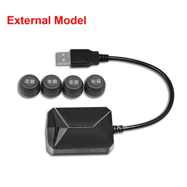 EKIY система контроля давления в шинах TPMS для Android автомобильный DVD Navi USB датчики шин Система мониторинга сигнализации комплект с 4 датчиками - Тип: External