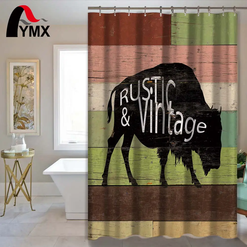

Animal Waterproof Polyester Fabric Shower Curtain Hotel Bathroom Product Bath Decor Home Accessory for Bathroom 12 Hooks