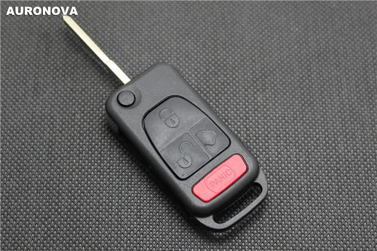 AURONOVA Сменный складной ключ оболочки для MERCEDES BENZ C E S ML W140 3+ 1 кнопки маленькая головка Uncut латунный дистанционный автомобильный чехол для ключей