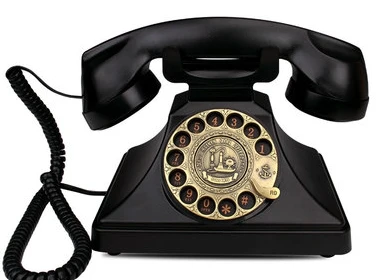 Черный CY-8887 античный винтажный телефон с металлическим вращающимся старомодным циферблатом - Цвет: Черный