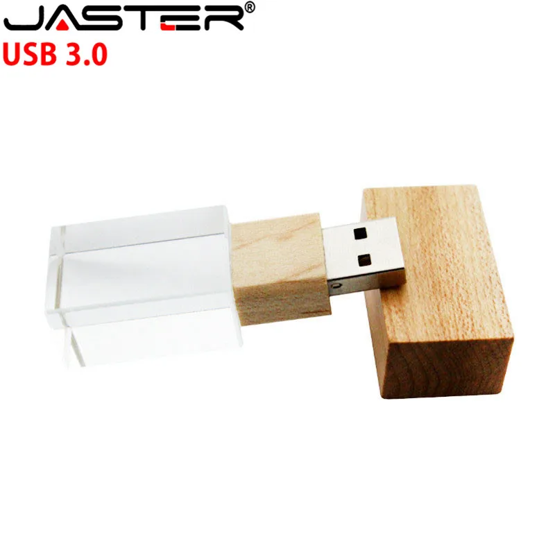 JASTER USB 3,0 деревянный Кристальный USB флеш-накопитель 64 ГБ 32 ГБ 16 ГБ 8 ГБ высокоскоростная USB флешка клен Флешка водонепроницаемый флеш-накопитель
