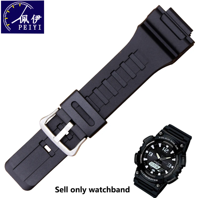 Сменный силиконовый ремешок для часов 18 мм черный мягкий и водонепроницаемый