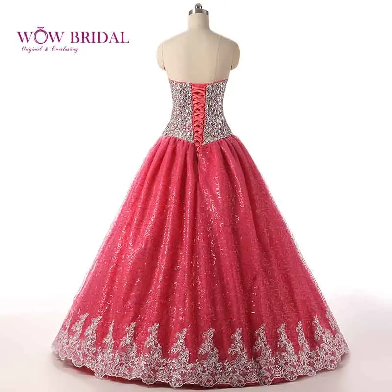 Платье Wowbrida с кристаллами стекла коралловые платья Quinceanera курткой элегантное