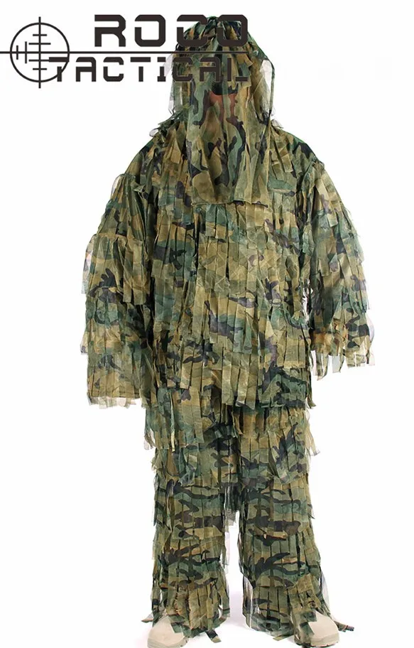 Woodland ROCOTACTICAL дышащий легкий камуфляж Снайпер Ghillie костюм Снайпер страйкбол Пейнтбол Военный камуфляж костюм Лесной - Цвет: Woodland