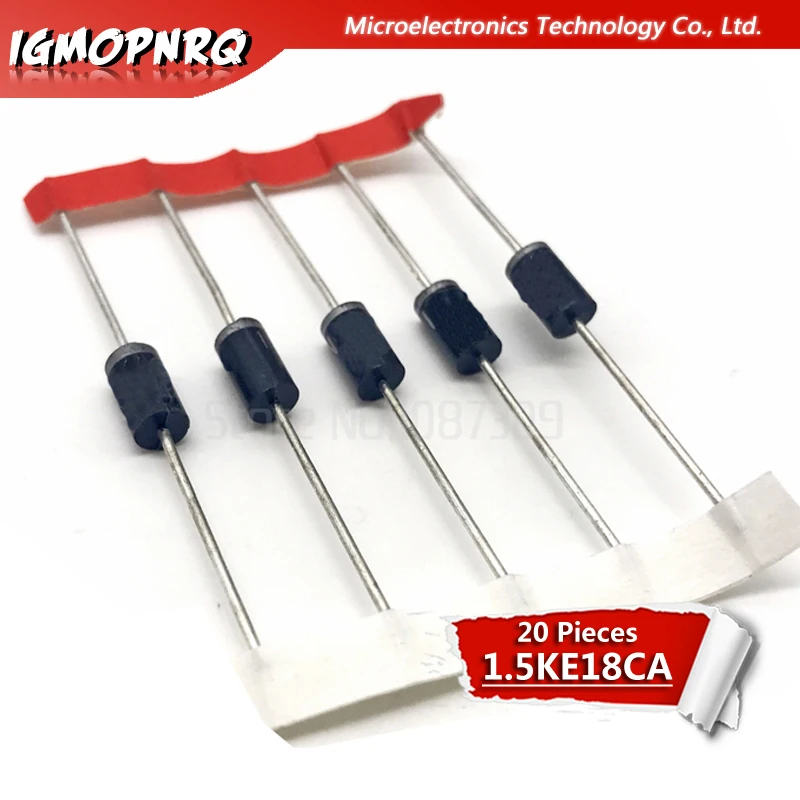 20 шт. двунаправленный диод подавителя напряжения для телевизоров 1 5ke18ca/1.5KE18