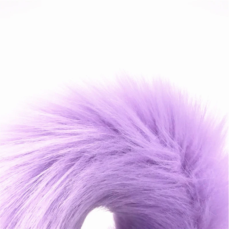 Анальная пробка силиконовая светло-фиолетовая лисий хвост флирт анус Пробка