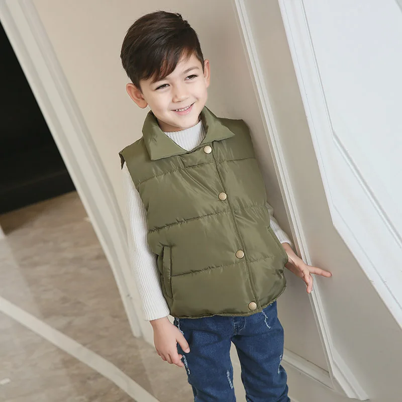 Мальчик и Девочка Новинка 2017 перо хлопчатобумажный жилет зимняя куртка для