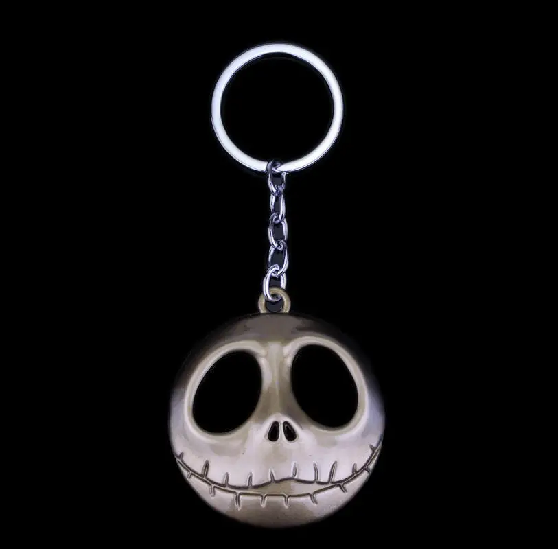 Кошмар перед Рождеством Тыква король Санта Джек брелок череп голова Skellington мужской брелок с киногероем ювелирные изделия llaveros - Цвет: bronze