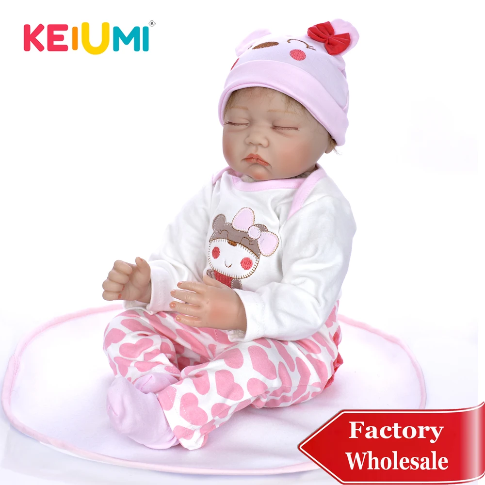 KEIUMI 55 см мягкие силиконовые соски для сна Reborn Baby Doll реалистичные Menina Boneca 22 дюйма