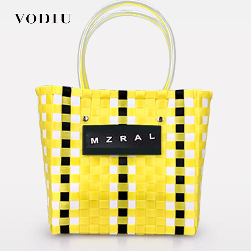 Летние Сумки С Короткими Ручками женские Ротанговые сумочки плетеная корзина