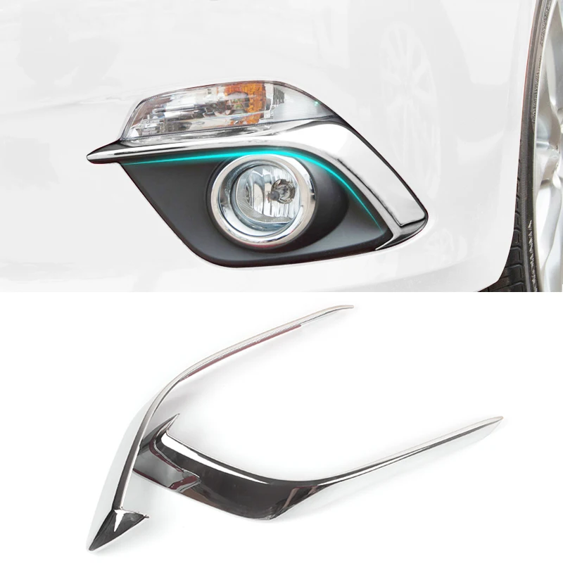 For Mazda 3 BM Axela 2014 2015 2016 Chrome Front Fog Light Lamp Cover Trim Foglight Garnish Strip Bumper Eyebrow Eyelid Molding