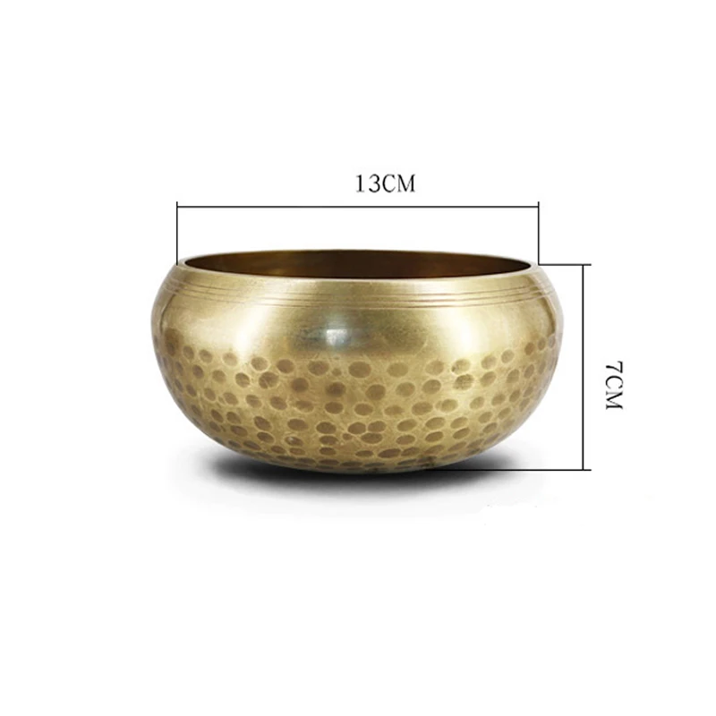 13 x 7cm Новая тибетская буддистская чашка ручной работы медитация молотые Альмы Йога медная Звуковая Терапия Поющая чаша для чакры Религиозные принадлежности - Цвет: 13 x 7cm