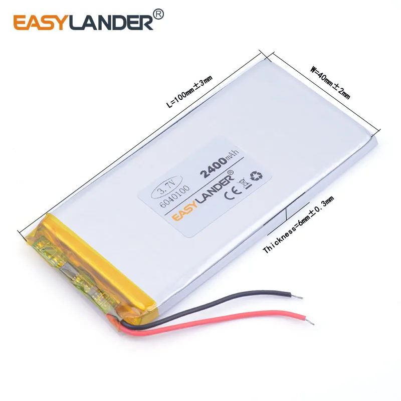 3 шт./лот 7 V 2400mAh 6040100 литий полимерный ионный аккумулятор для Mp3 MP4 MP5 GPS PSP mobile