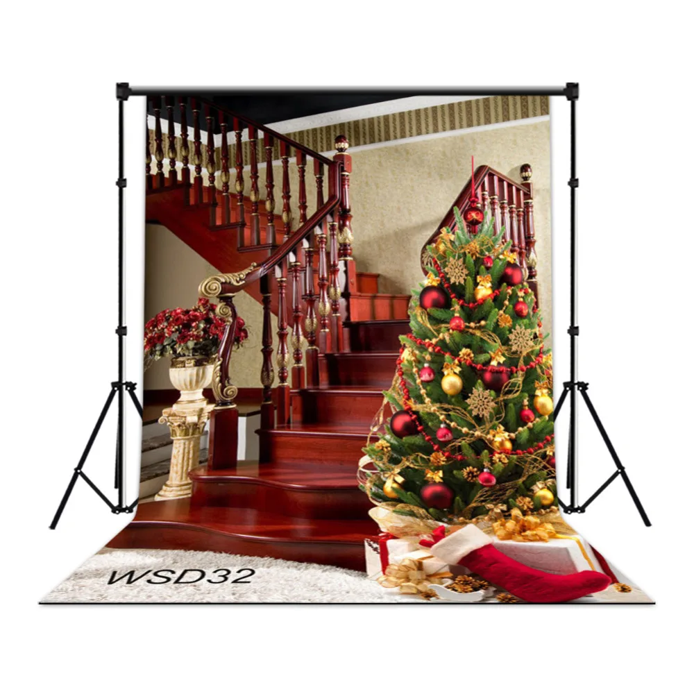 LB полиэстер и винил Рождественская елка подарки Красная спираль лестница