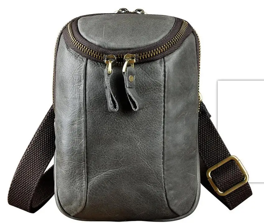 grey 2 Модная мужская кожаная многофункциональная сумка через плечо Mochila, дизайнерская сумка для сигарет, сумка для путешествий, поясная сумка с крючком, поясная сумка 611-25-d - Цвет: grey 2