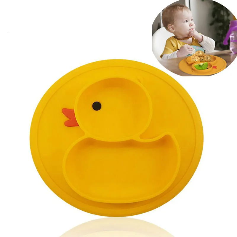 Baby Duck блюд Силиконовый поднос всасывающий лоток Нескользящие мини-коврик Для детей еды блюдо для фруктов Todder столовых