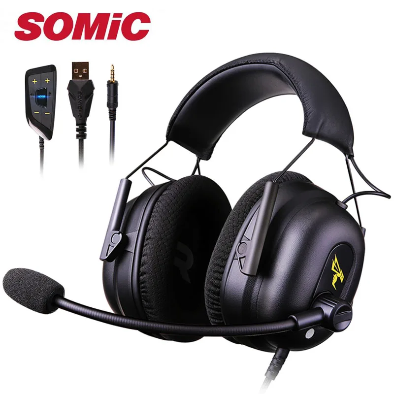 Игровые наушники, гарнитура, наушники 3,5 мм, USB, с микрофоном, микрофон, ПК, бас, стерео, для ноутбука, PS4, Xbox, бренд somic G936N