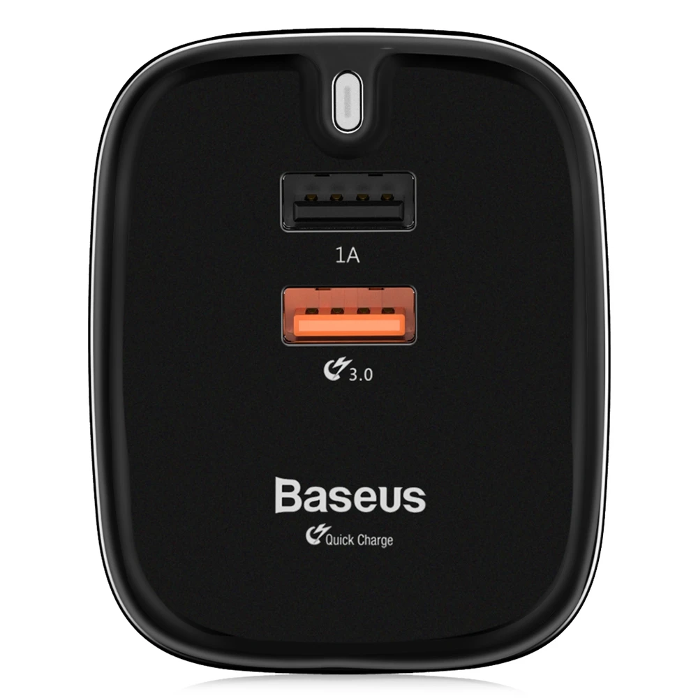BASEUS фунзи QC 3.0 Dual USB Smart Travel Зарядное устройство Великобритания Plug Светодиодный