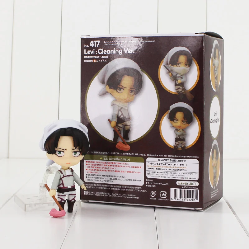 10 см Levi Ackerman Figura Giocattolo Modello Pulizia Attacco аниме su Titan ПВХ фигурка модель per i ragazzi buoni