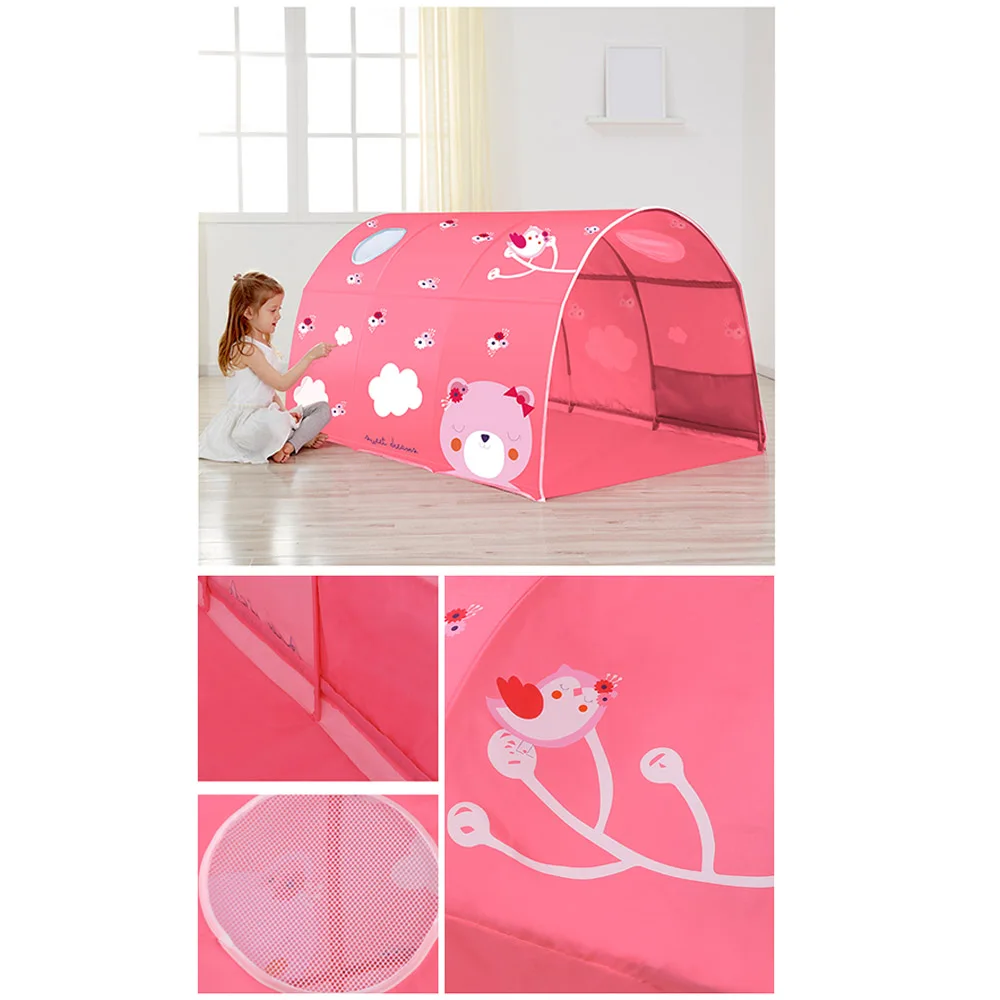 

Baby Kids Play Tents Starlight Bed Tent Bed Canopy Curtain Kids Playhouse Privacy Space Twin Sleeping Indoor Portable Tunnel Toy
