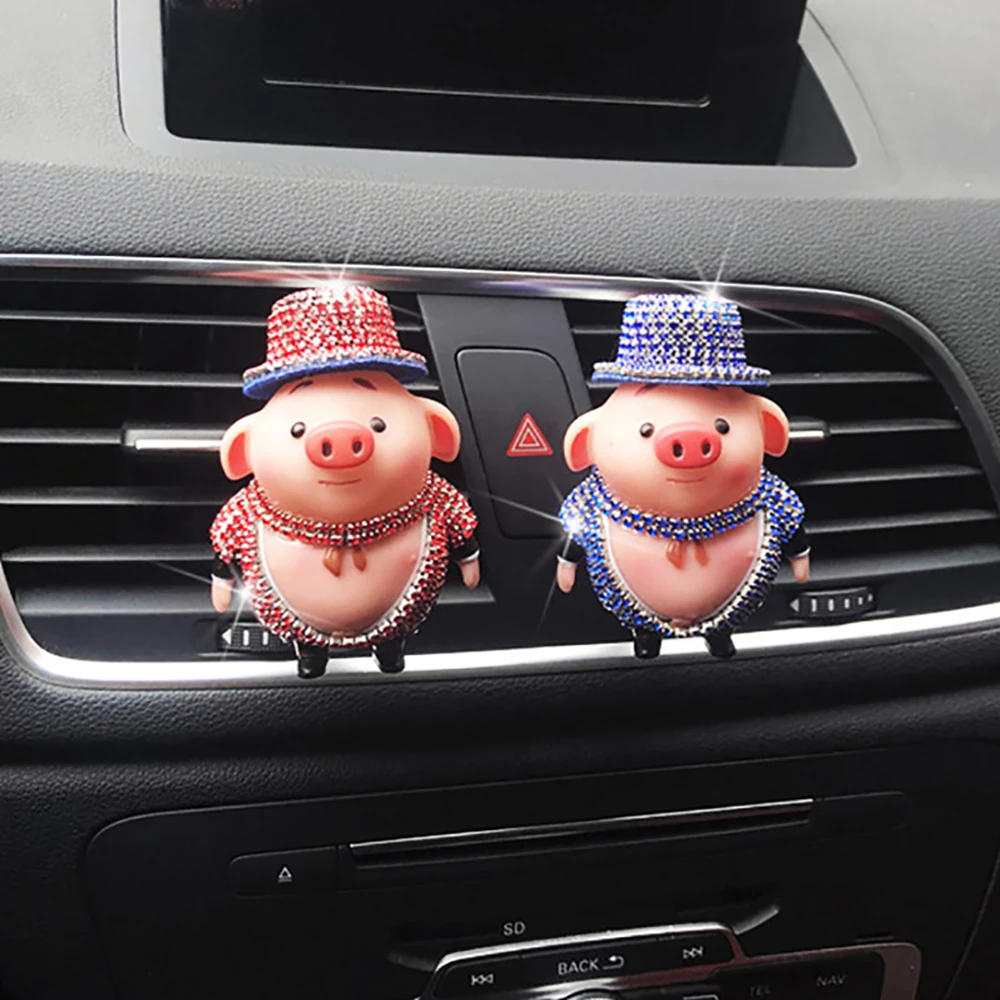 Милые украшения алмазная свинка кукла автомобильный освежитель воздуха