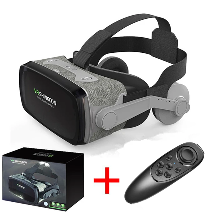 With Controller B Шлем гарнитура VR Shinecon Gerceklik Очки виртуальной реальности 3D шлем очки 3 D Google Cardboard для телефона смартфона Len - Цвет: With Controller B